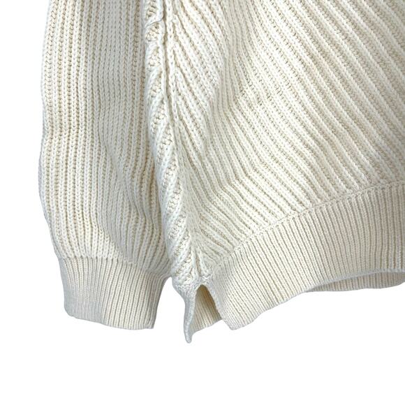 Marine Layer Cotton Wool Skylar Turtleneck Sweater Ivory XL NWT - Picture 7 of 9